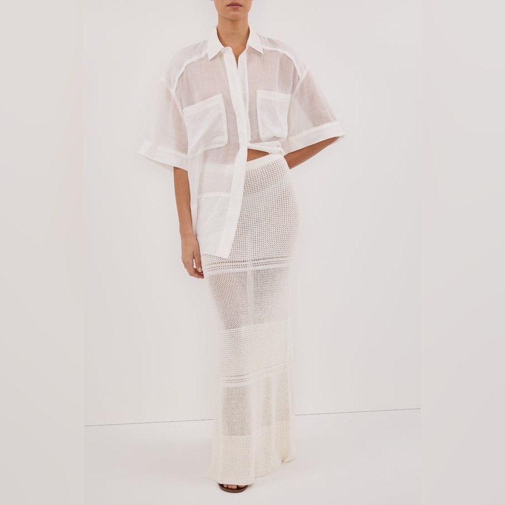 DISSH White Maxi Slip Skirt Resort Wear